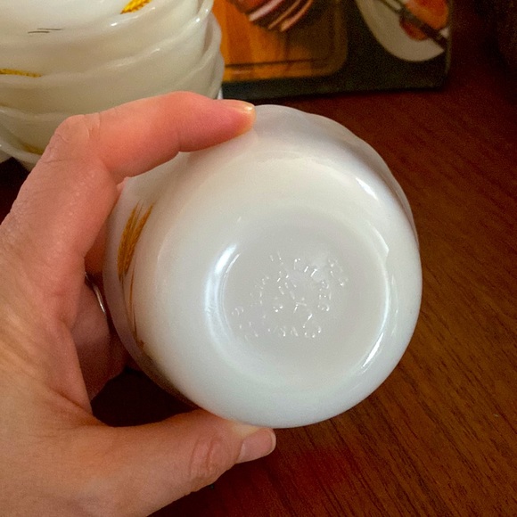 Vintage Fire King Golden Wheat Custard Cups (8) - Picture 3 of 3